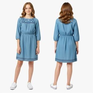 Old Navy Embroidered Chambray Dress